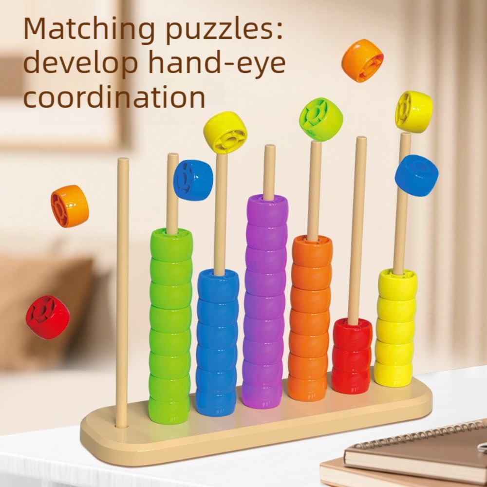 Abacus Counting Bead - ビーズマッチング子供用パズルおもちゃ-数学カウントスタンドSTEM学習そろばんパズルボード幼児向けインタラクティブゲーム