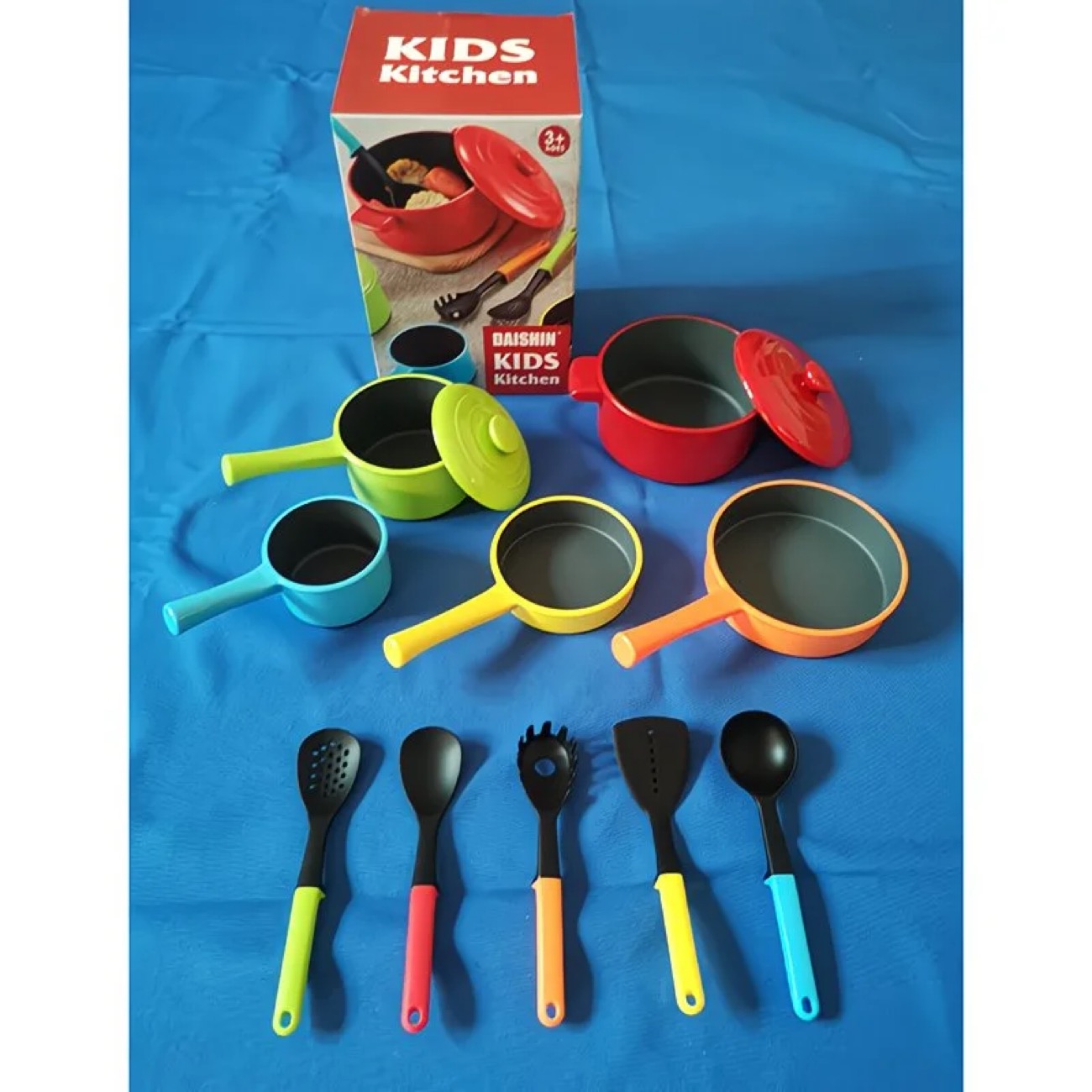 Kids Education Allowance - キッズミニキッチンおもちゃセット - 無毒のシミュレーション鍋とスプーン、親子で楽しめる教育的なおままごとおもちゃ、5歳以上のお子様向けキッチンおもちゃ