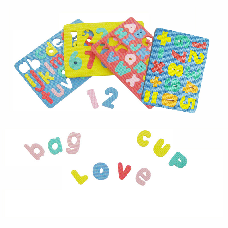 Kids Education Alphabet Numbers - EVAフォーム-子供向けの3Dパズル,アルファベットの算術数,モンテッソーリ就学前学習,教育ゲーム,子供向けのDIYおもちゃ