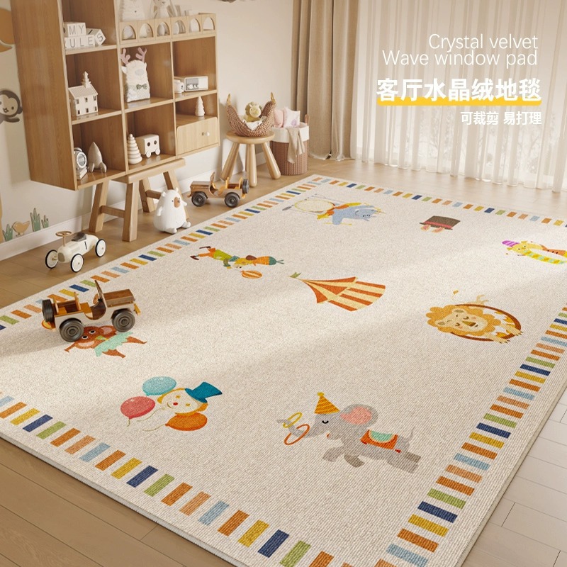 Kids Education Room - カーペットリビングルーム子供部屋クロールプレイマットかわいい漫画子供の寝室の敷物ソフトノンスリップ幼児教育マット
