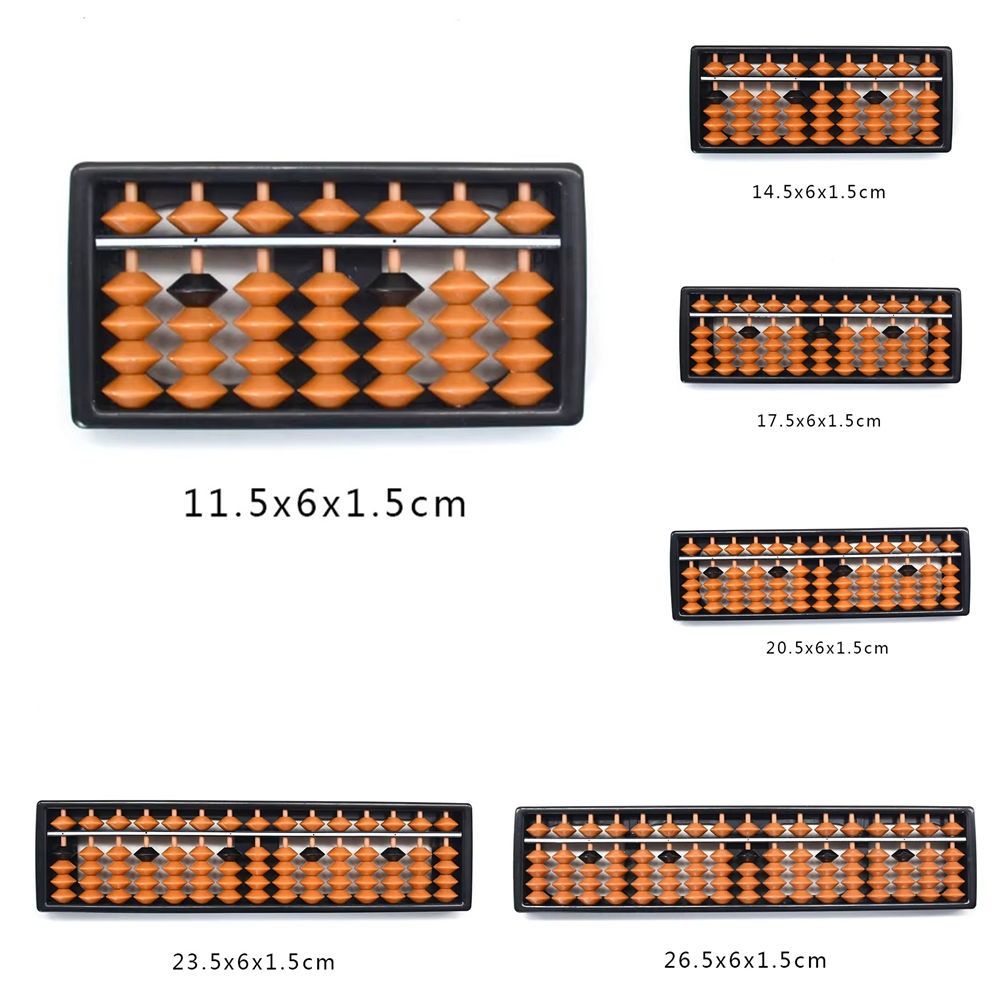 Abacus Counting Bead - 新しいプラスチック標準そろばん 7/9/11/13/15/17 桁ブラウンビーズそろばん電卓カウントそろばん数学初心者