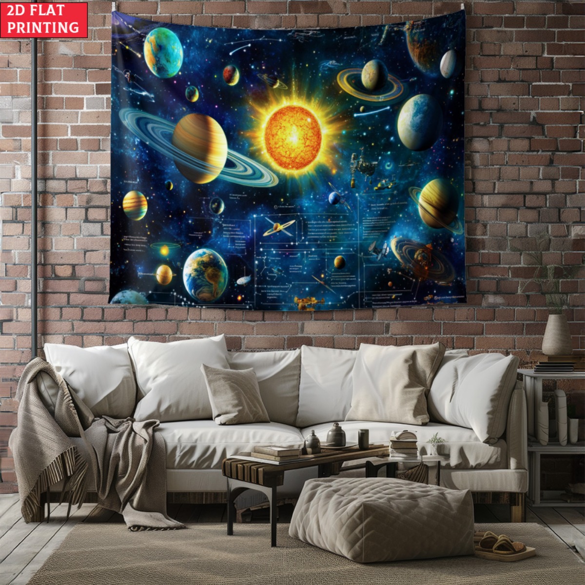 額縁なし 太陽系惑星タペストリー 宇宙科学教育用ウォールアー - Kids Education Room のレビューと価格