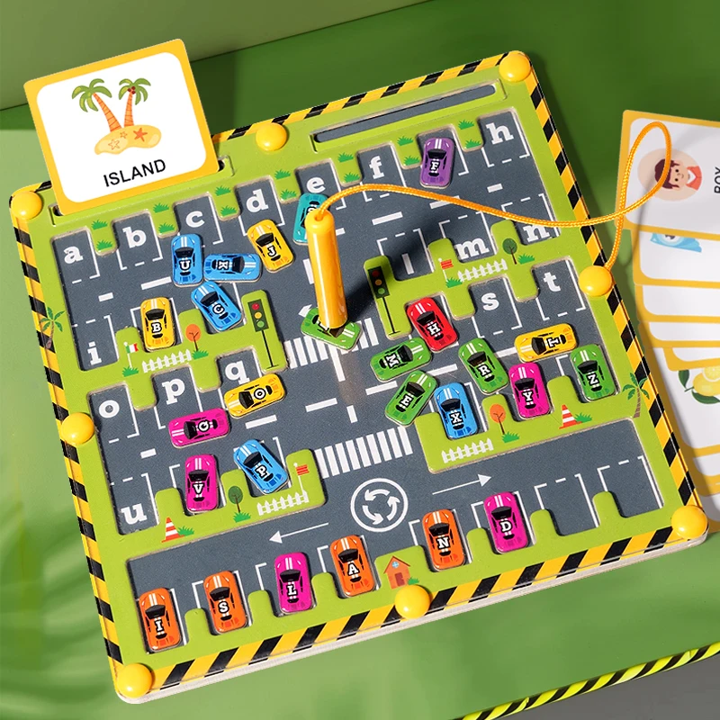 磁気車アルファベット迷路モンテッソーリおもちゃ ABC 認識 - Abc Kids Early Education のレビューと価格
