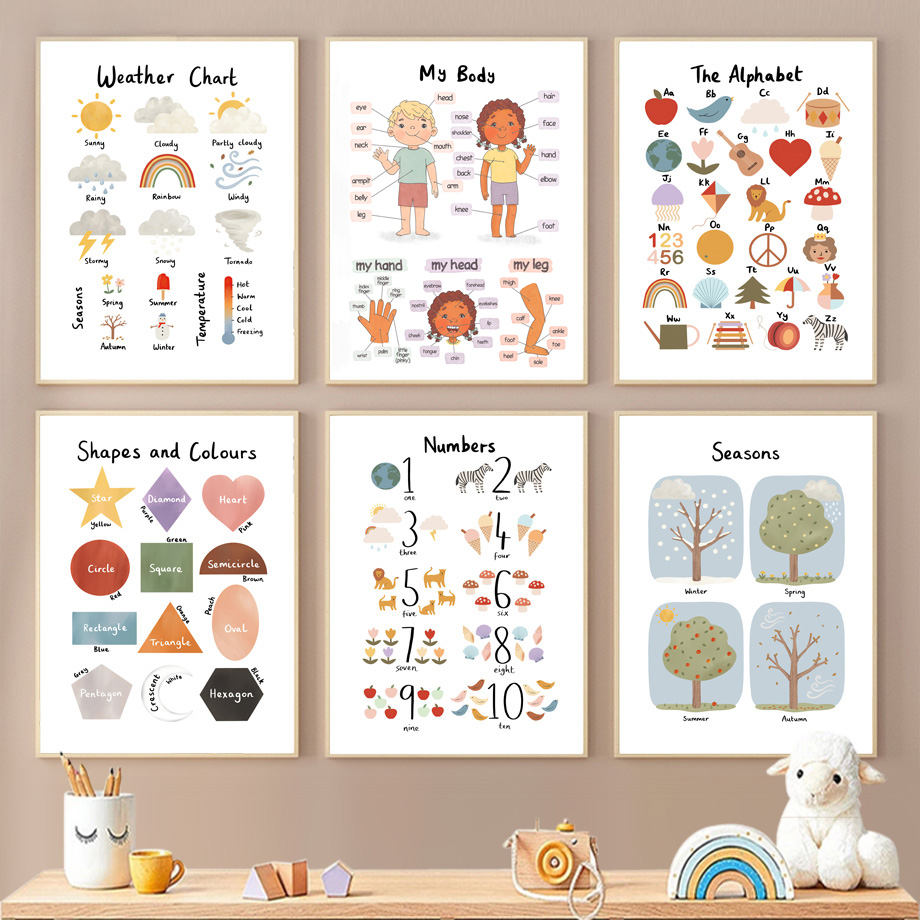 1枚入り 季節 形状 色 体 数字 アルファベット 教育用ウ - Kids Education Alphabet Numbers のレビューと価格