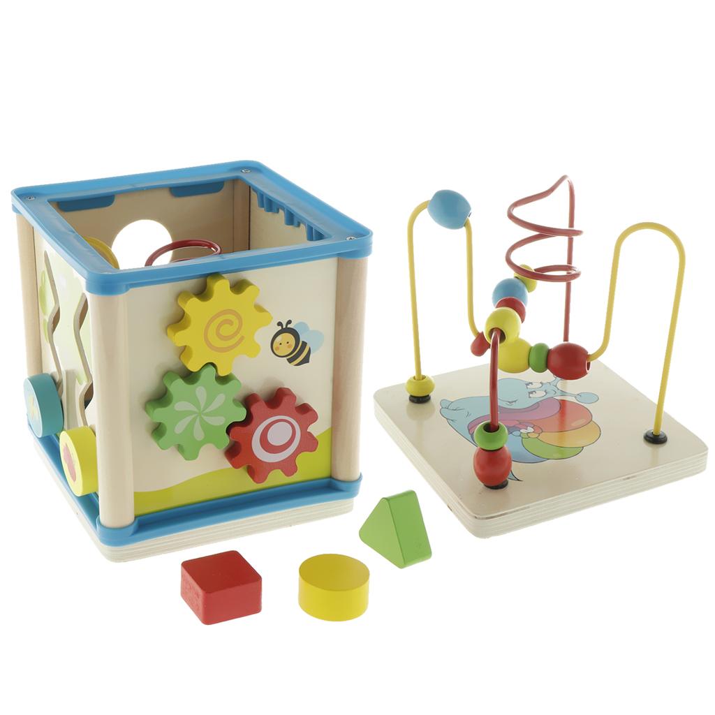 木製アクティビティキューブ 3Dパズル モンテッソーリおもち - Abacus Counting Bead のレビューと価格