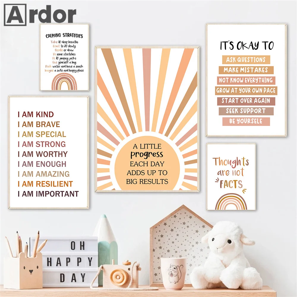アルファベットの数の虹のポスター,スペイン語の教育,色の壁の - Kids Education Alphabet Numbers のレビューと価格