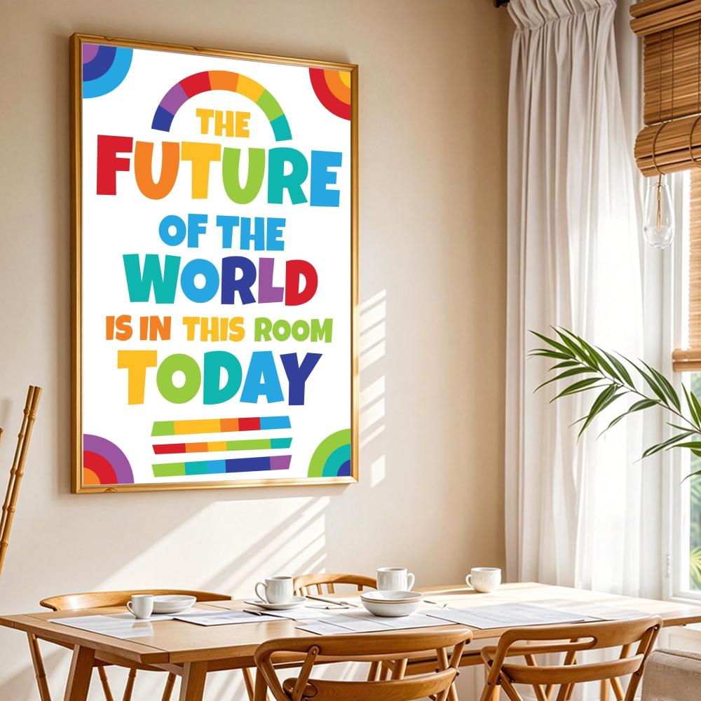 ポジティブキッド教室壁絵教育ポスターHDアート粘着壁防水ホー - Kids Education Room のレビューと価格