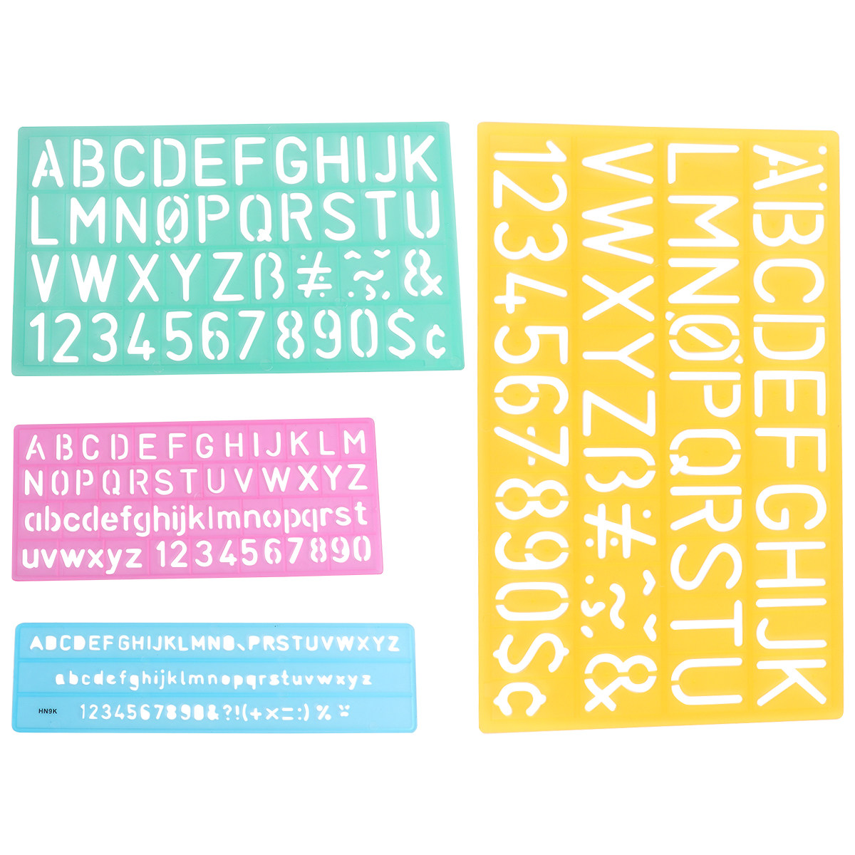 4 個のプラスチック落書き定規アルファベット数字記号テンプレ - Kids Education Alphabet Numbers のレビューと価格