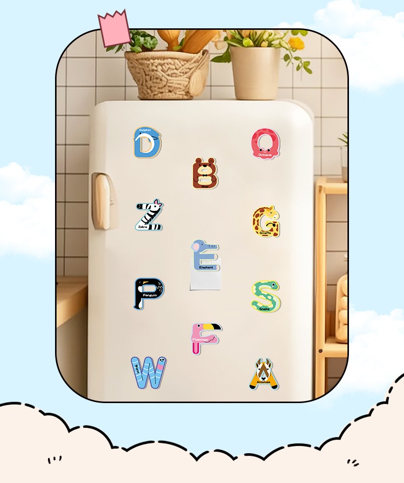 52個のアルファベット磁気冷蔵庫ステッカー、かわいい漫画の動 - Abc Kids Early Education のレビューと価格