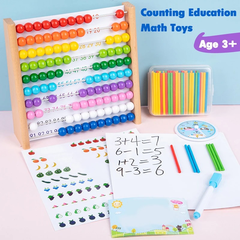 木製そろばん教育数学玩具子供用レインボーカウンティングビーズ - Abacus Counting Bead のレビューと価格