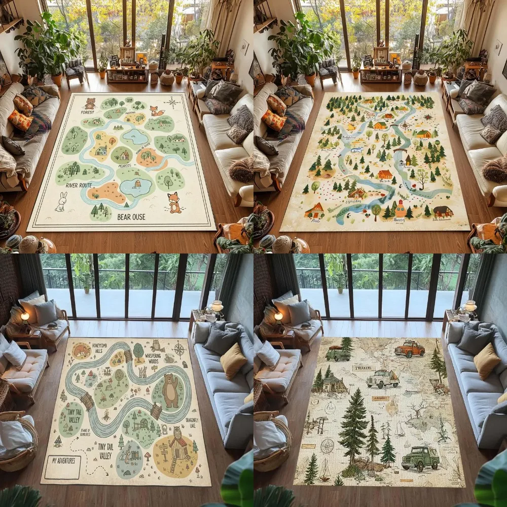鮮やかなインタラクティブキッズワールドマップラグ、教育用フロ - Kids Education Room のレビューと価格