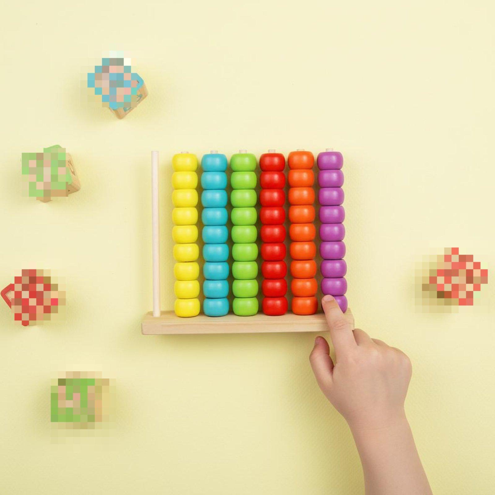 カラフルなそろばん カラーシェード認識 木製ビーズカウンター - Abacus Counting Bead のレビューと価格