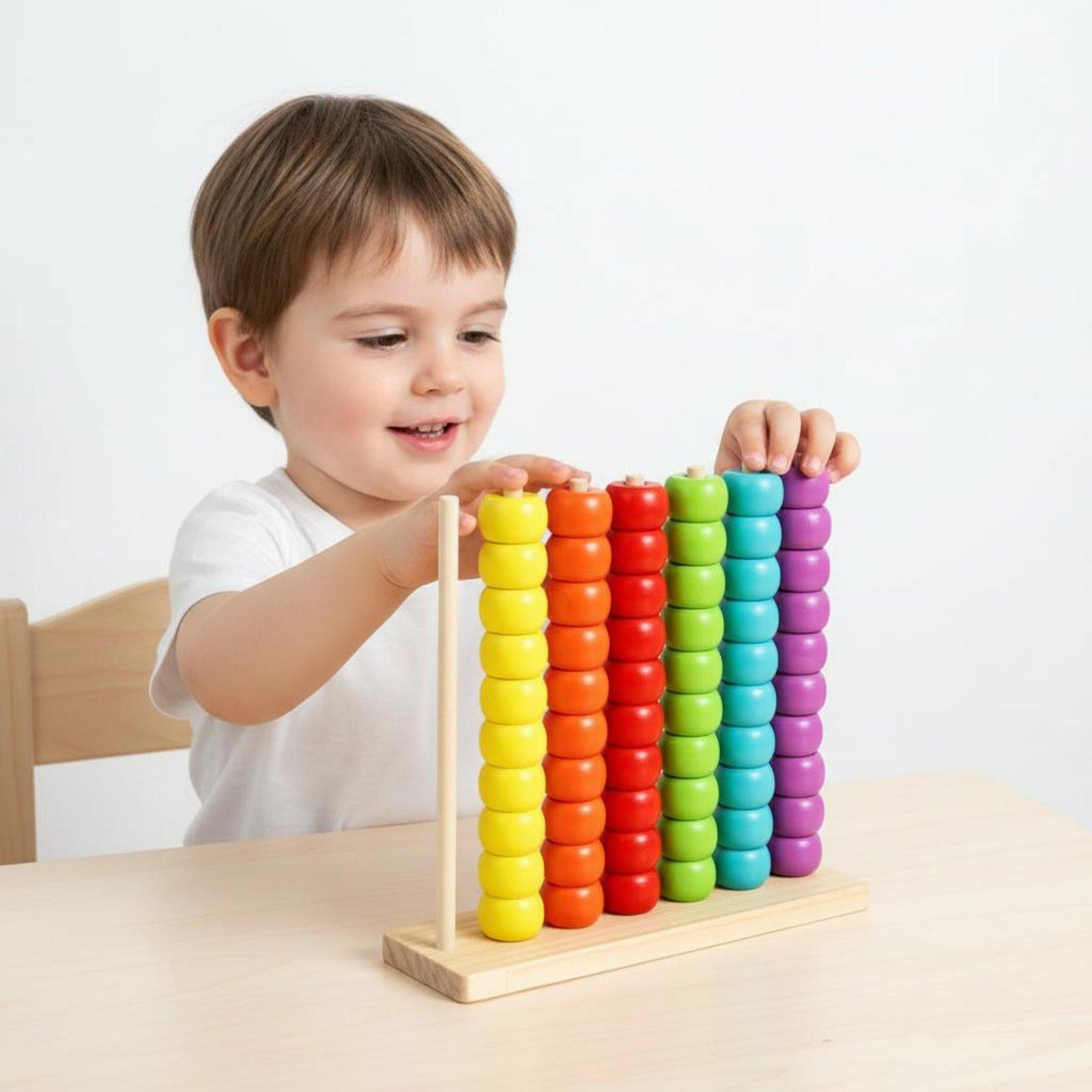 カラフルなそろばん カラーシェード認識 木製ビーズカウンター - Abacus Counting Bead のレビューと価格